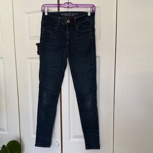 American Eagle Outfitters Dark Blue Skinny Jeans - Women's